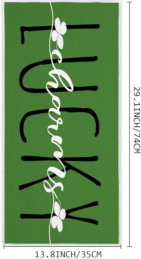 Happy St. Patrick’s Day Hand Towels Set of 2 Lucky Charms Shamrocks Green Clover Leaves Blessed Kitchen Towel Microfiber Spring Holiday Farmhouse Decorative Towels 13.8"X29.1"