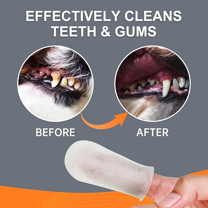 Finger Dental Wipes All Natural for Dogs and Cats
