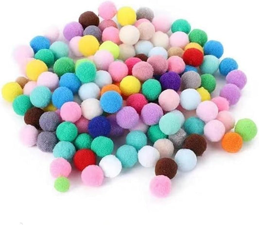 50pcs Cat Toy Ball Fun Colorful Plush Self Play Toys Pom Balls for Launcher Shooting Interactive for Indoor Cats Enrichment Kittens Puff Ball Playing (only 50 Pieces Balls)