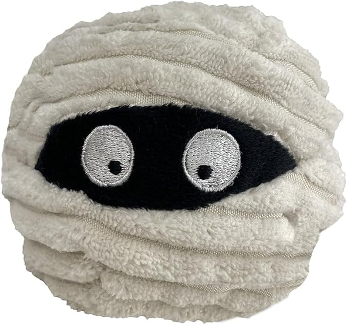 PetLou Bat & Mummy Head Squeaky Ball Dog Toy, Twin Pack (4"), Halloween Dog Toys, Durable & Stuffing-Free Pet Supplies for Small & Medium Dogs