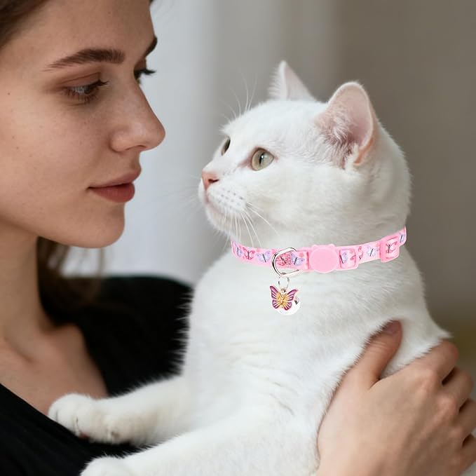 PUPTECK Cat Collar Breakaway with Bells, Kitten Collar Outfit Adjustable for Girl Boy Small Pet Puppy Bunny, Cute Costume Accessory with Safety Release Buckle (Insect)