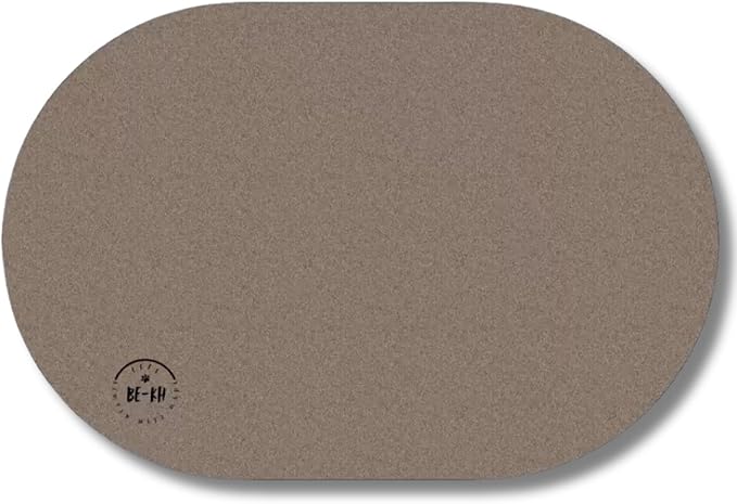 BE-KH Absorbent Pet Feeding Mat for Dogs & Cats, Quick Dry Dog Bowl Mat for Food and Water, Ultra-Thin, Non-Slip Rubber & Polyester, Waterproof & Machine Washable, Sandy Nest, 24x16 in (60x40 cm)