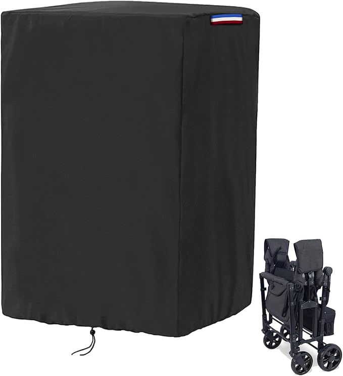 Wagon Cover Compatible with Wonderfold Wagon W4 Original(Cover Only),Waterproof 420D Wagon Covers for Wonderfold 4 Seater Wagon Stroller with Handle Adjustable Drawstring-29 L x 19" W x 43" H