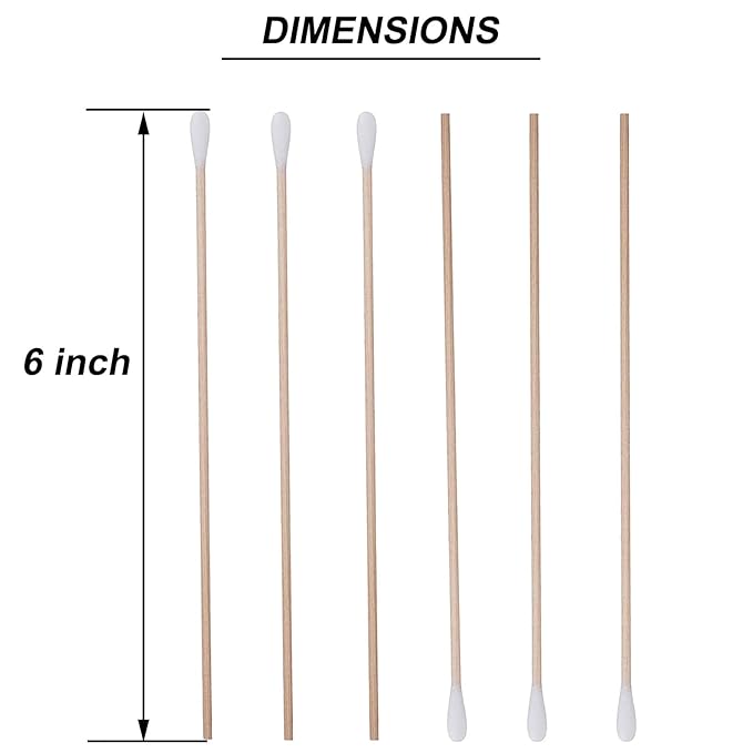 1600 PCS 6’’ Cotton Swabs with Wooden Sticks,Long Cotton Tipped Applicators,Cleaning Cotton Sticks with Wood Handle for Oil Makeup Gun Applicators,Makeup,and Home Accessories Cleaning