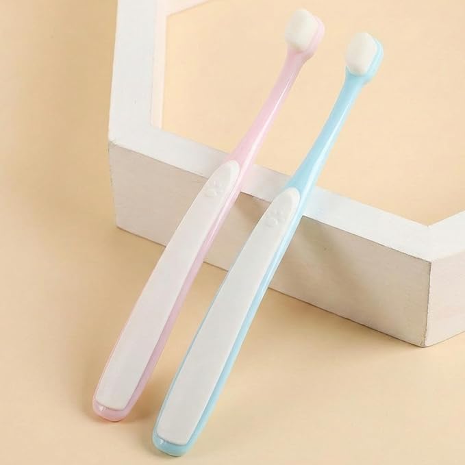 Small Dog Toothbrush, Cat & Puppy Tooth Brushing Kit, Ultra Soft & Mini Head Teeth Brush for Kitten & Tiny Pet, Doggy Toothbrushes Deep Dental Cleaning, 1 PCS - Pink Color