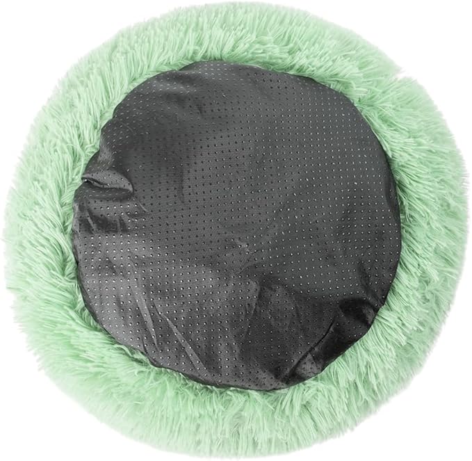 otoez Kitten & Puppy Extra Small XS Round Dog & Cat Anti Anxiety Plush Pet Calming Donut Bed with Non-Slip Waterproof Bottom, Washable (15.7", Green)