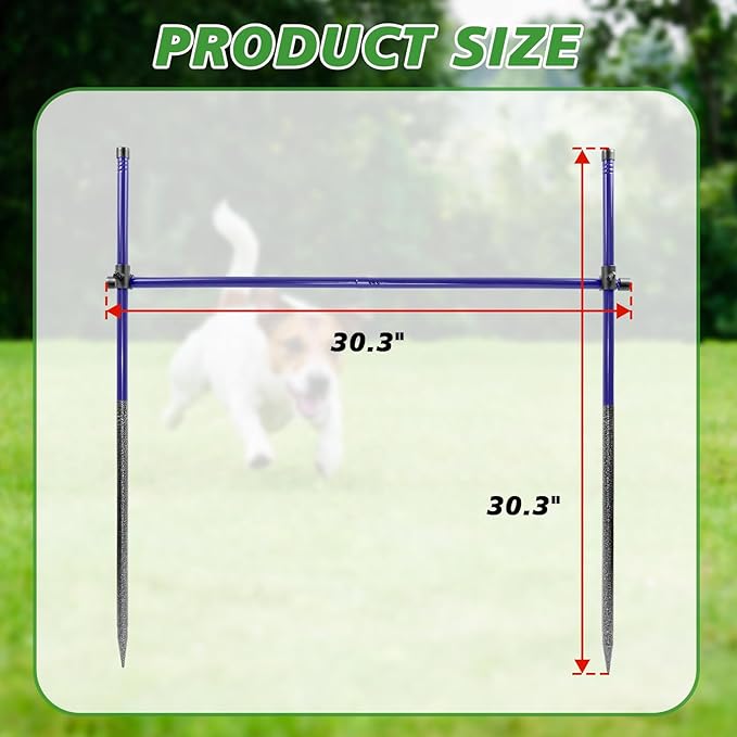 Dog Agility Course Backyard Set, Metal Dog Agility Training Equipment Adjustable Height Obstacle Course for Dog Hurdles Jumps (3 Pack)