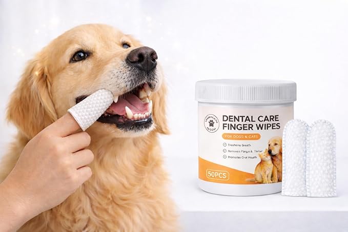 Finger Dental Wipes All Natural for Dogs and Cats