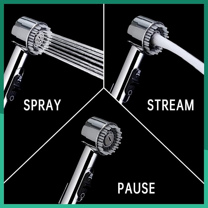 3 Mode Dog Shower Attachment, High Pressure Handheld Sprayer with ON/OFF Switch, Metal Diverter and 3/4" GHT and 1/2" NPT Quick Disconnect Adapter for Outdoor and Indoor Pet Bathing