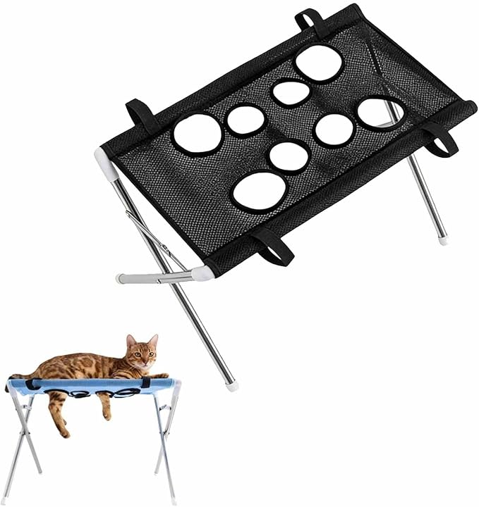 Pet Grooming Hammock with Washing Eight Hole Hammock Helper Hanging Harness for Picking Ears Nail Clipping Home (Black)