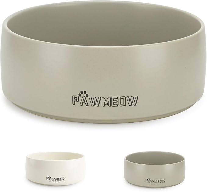 Ceramic Dog Bowl | 5.5inch Dog Bowl, Spill Proof, Non-Slip Pet Feeding Bowl for Small & Medium Breed(16 oz) (Gray, 5.5inch)