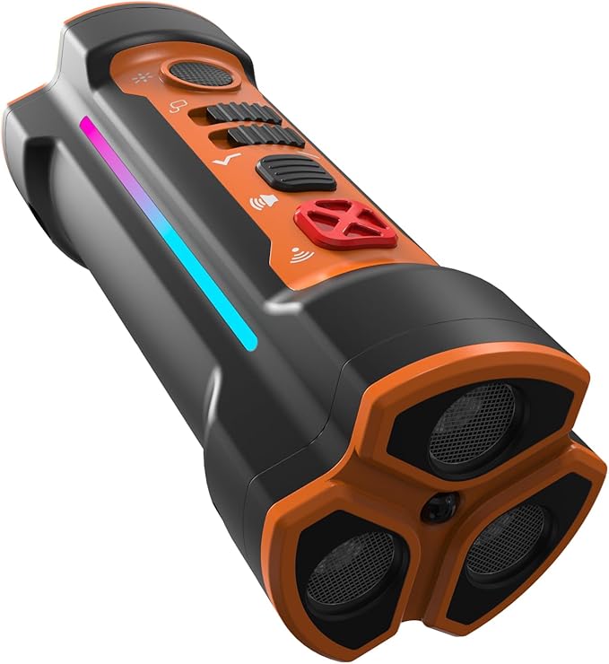 Ultrasonic Dog Bark Stopper, Three-Sensor Bark Control with Sound, Light, and Beep Functions, Ideal for Dog Owners with Reactive Pets, 33 Feet Reach, 2000mAh Battery, USB Type-C Port