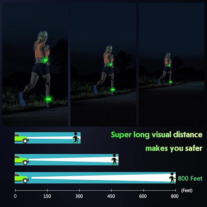 Simket LED Armband Rechargeable for Running(2 Pack), Running Lights for Runners, Running Lights, High Visibility Reflective Running Gear Adjustable Light Up Arm Bands for Men Women Kids