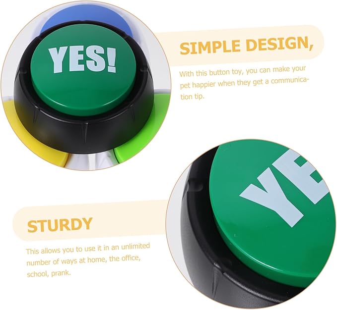 Toyvian 4Pcs Interactive Dog Communication Buttons Wear-Resistant Recording Buttons for PET Training and Talking Fun Puppy Supplies for Effective Dog Communication Random Color