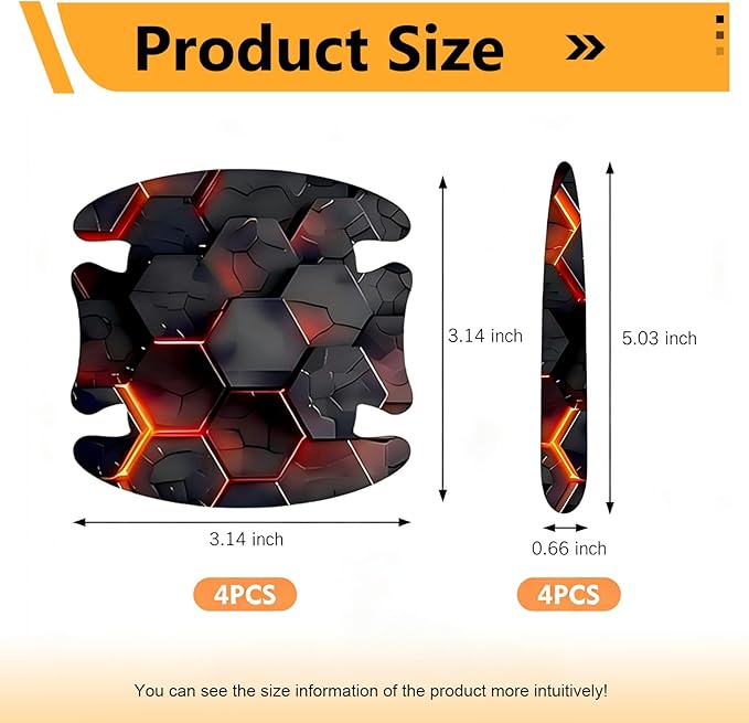 8 PCS Car Door Handle Protector Stickers, Carbon Fiber Scratch-Resistant Automotive Bowl Decals, Self-Adhesive Car Door Handle Paint Protective Film, Universal for Most Cars (Style 1)