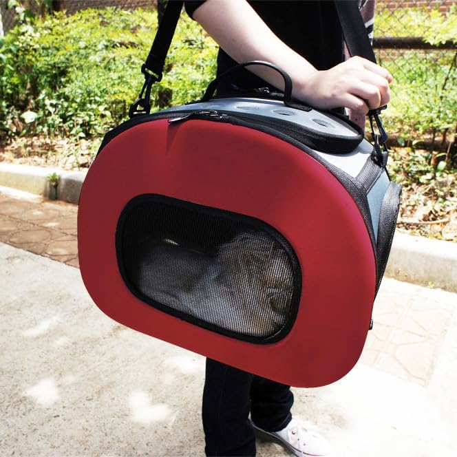 Pet Life ® 'Final Destination' Military-Grade Hardshell and Light 2-in-1 Wheeled or Carrying Travel Airline Cat and Dog Carrier Crate or Portable Pet Kennel