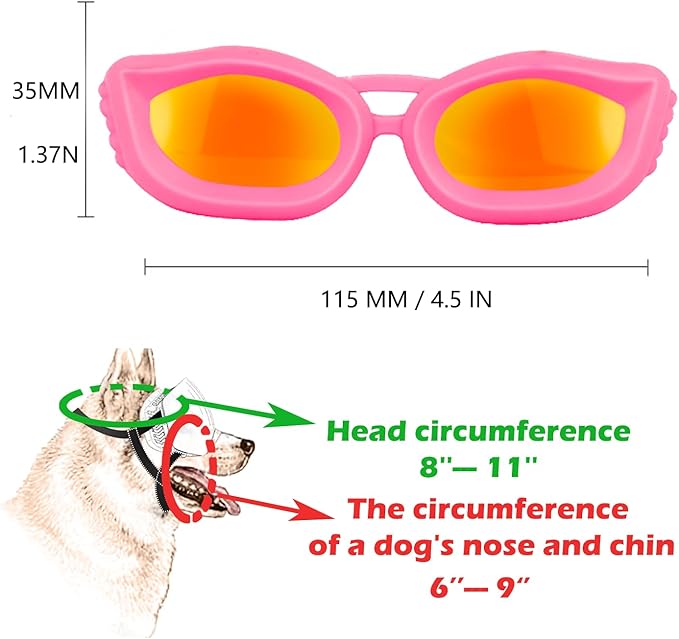 Dog Goggles Small Breed, UV/Wind/Dust/Fog Protection Pet Sunglasses with Adjustable Strap,Outdoor Dog Sunglasses for Small Dogs,Easy Wear