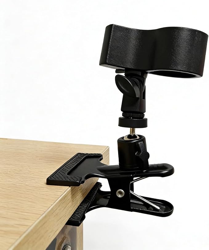 Funvalley Surperfect 360° Rotating Hands Free Blow Dryer Holder, Stable Metal Base & Adjustable Clamp for Easy Styling, Salon Quality at Home, Desk or Wall Mountable Hair Dryer Stand