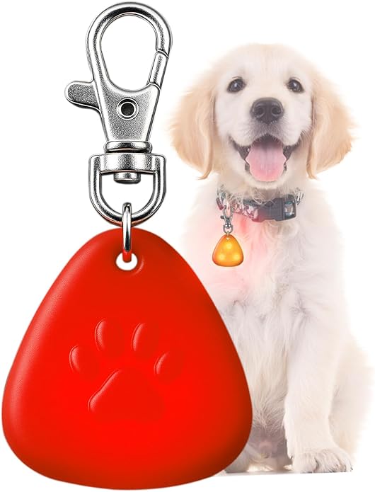 QUELIEN LED Dog Collar Light, Clip-On Dog Safety Light for Night Walking, High Visibility Light Up Dog Collar Accessory for Summer Camping & Hiking, Lightweight for All Pets, Red