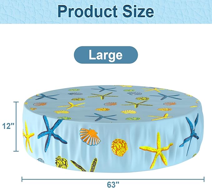 Foldable Round Dog Swimming Pool Cover, for 32 "/63“/48” Collapsible Outdoor Tub, PVC Coating Waterproof and UV Protection, Leakproof Washable Kiddie Pet Small Paddling Bath Accessories