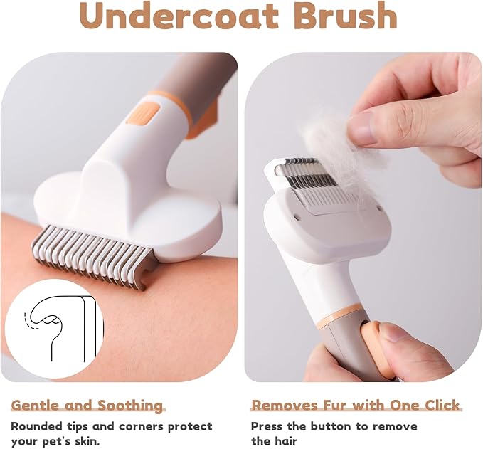 Dog Brush for Shedding, 3-in-1 Cat Hair Brush for Indoor Cats, Self Cleaning Deshedding & Grooming Brush, Furminator for Long & Short Hair Pets