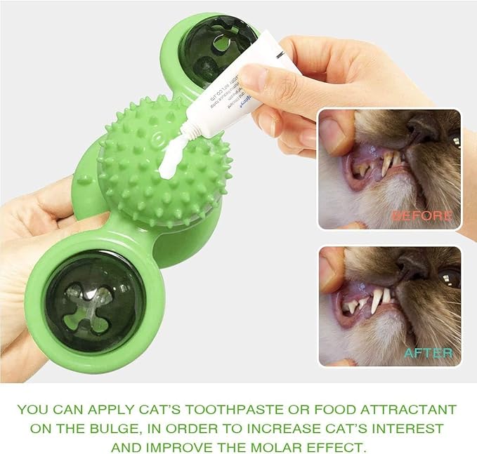 GBSYU Interactive Windmill Cat Toys with LED Light Ball Suction Cup Catnip Cat Chew Exercise Toy for Indoor Cats