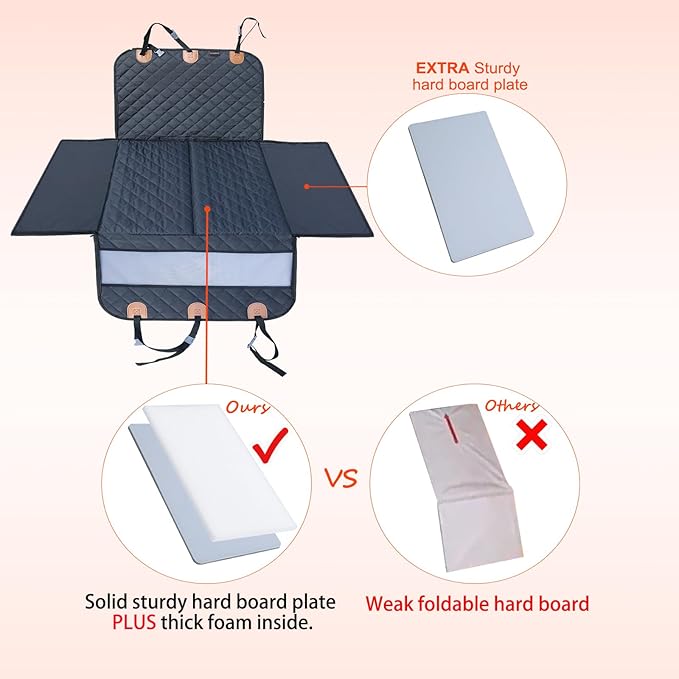 Large Dog Car Seat Cover for Back Seat Half Dog Hammock for Car for Large Dogs