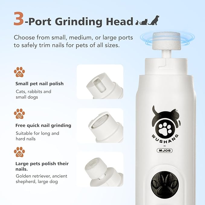 LINFOX 2-Pack Dog Nail Grinder, 3-Speed Low Vibration Quiet Electric Pet Nail Trimmer with Digital Display, Rechargeable USB-C Cat & Dog Nail File for Small Medium Large Pets