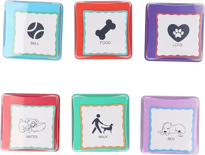 Dog Communication Buttons Dog Talking Speech Buttons 6PCS Recordable Pet Training Buzzers Set with 6 Colors Rechargeable for Interactive Fun and Bonding