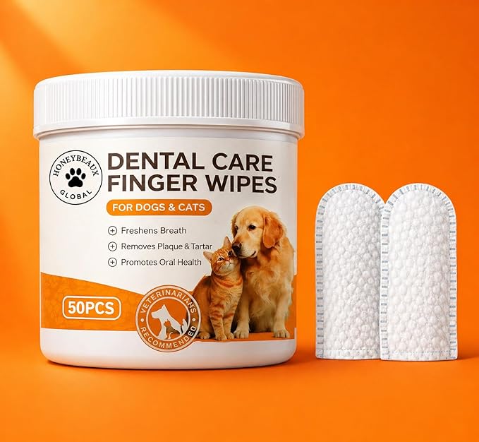 Finger Dental Wipes All Natural for Dogs and Cats