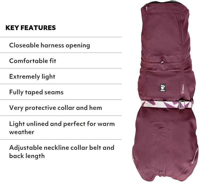 Hurtta Mudventure ECO Dog Coat, Eggplant, 10 in