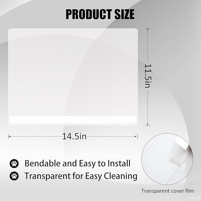 YOILES 12PCS Cat Litter Box Pee Shields,Transparent Easy Clean Splash Guard for Open Top Litter Pan 14.5×11.5in- Litter Box Not Included (12, Clear)