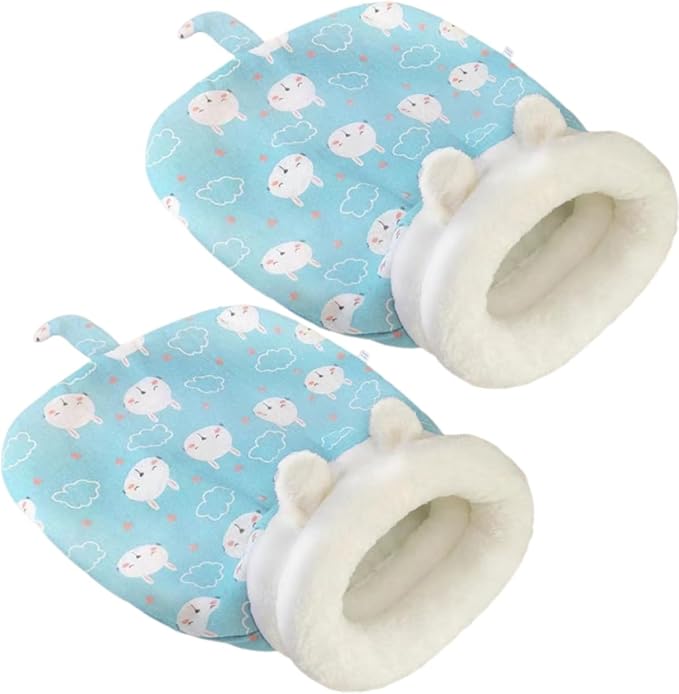 Sleeping Bag for Cats, Cozy Self Warming Cat Sleeping Bag for Indoor Cats, 360° Wrap Cat Hideaways Pet Snuggle Sack for Sleeping Relax Play (Blue-2pcs)