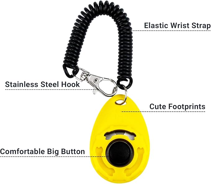 Pet Training Clicker with Wrist Strap Dog Training Clicker Set Clicker Training Tools for Dog, Cat, Bird, Horse, etc (4 Color)