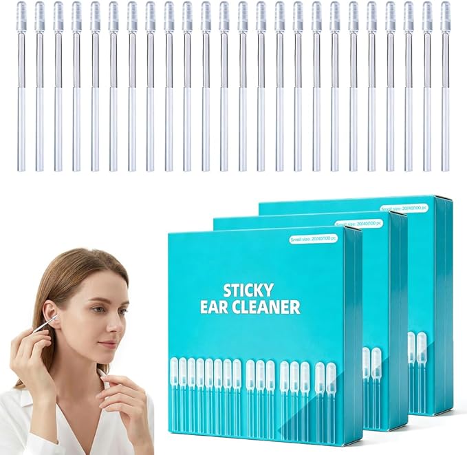 Sticky Ear Cleaning Stick, 2026 New Sticky Ear Cleaner Picks, Ear Wax Removal Tools for Adults, Washable Ear Pick Cleaning Stick, Reusable Earwax Adhesive Cleaning Tools for Ear Care (72pcs, Small)