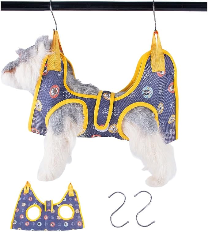 AIO Cat & Dog Restraint Sling for Nail Trimming Foldable Dog Grooming Supet Relaxation Hammock Harness for Pet Grooming