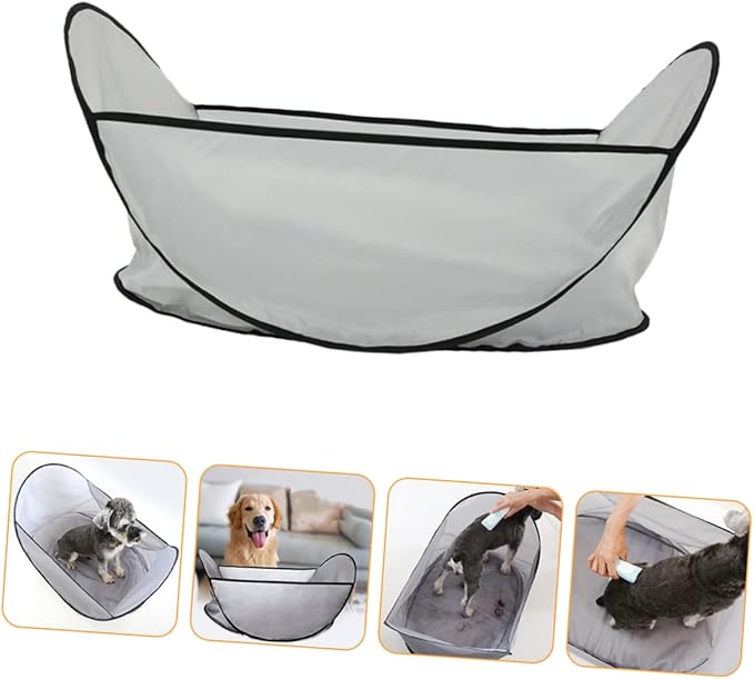 Pet Shearing Bib Foldable Dog Haircut Apron Washable Hair Catcher for Grooming and Hair Collecting at Home 27.55X17.71X14.96In