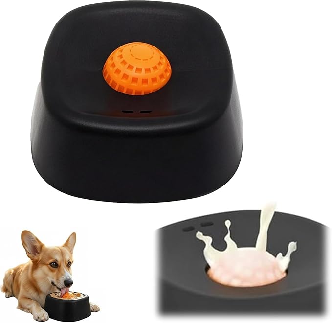 Dog Licking Bowl with Rolling Ball, Slow Feeder Dog Bowls, Spill-Resistant Dog Lick Bowl, Lick Sphere Puzzle Feeder for Liquid Treats, Interactive Slow Eating Toy for Anxiety Relief Boredom