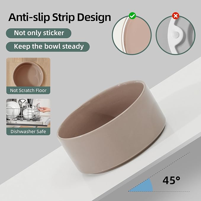 Havniva 8.3inch Ceramic Raised Dog Bowl with Stand, Elevated Dog Bowls for Large Breed Dog Food and Water Bowl Non-Slip Dog Dish Large Capacity Feeding Pet Water Bowl