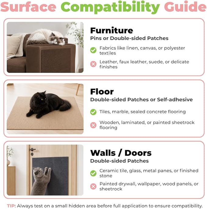 Best Pet Supplies Catify Cat Scratcher, Fun Interactive Scratchers, Posts, Poles, Claw Safe, Furniture Saver Indoor Play Support Natural Cat Behaviors Heavy Duty - Brown Mat - L: 39"