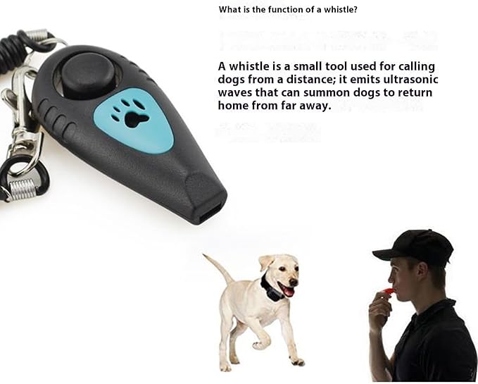 URBEST Dog Training Clickers and Whistle in One, Pet Training Clicker for Dog Cats Puppy Birds Horses (4)