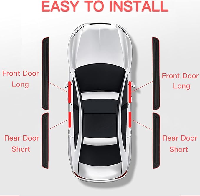 Door Sill Plate Protectors for Car - Universal Door Entry Guards Sill Scuff Cover Panel Step Protector, Welcome Pedal Protector Cover, Sports Pattern, 4pcs/Set