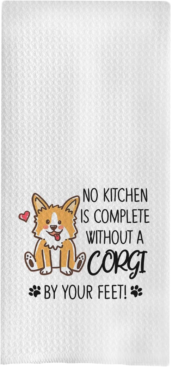 Corgi Dog Kitchen Towels - Corgi Gifts for Corgi Lovers Women, Cute Corgi Dog Hand Towels Dish Towels, Corgi Stuff, Corgi Decor, No Kitchen is Complete Without a Corgi, 16x24