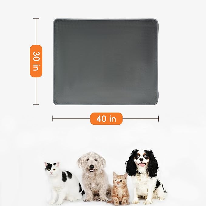 Waterproof Dog Blankets, 30"x40" Cat Blanket for Indoor Cats, Soft Fluffy Sofa Car Bed Protector, Reversible Leakproof Flannel Puppy Blanket for Small Medium Dogs(Dark Grey)
