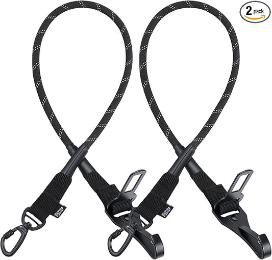 2Pcs Dog Seat Belt for Car, Universal Dog Car Seatbelt with Buckle and Hook Latch, 360° Rotatable Lockable Clasp, Reflective Safety Pet Harness for Vehicle, Pet Safety Restraint, Black