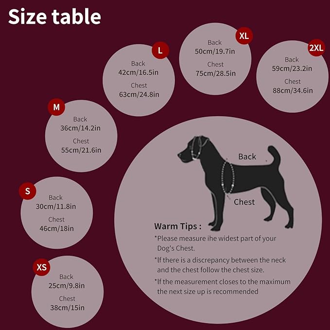 Dog Winter Coat,Warm Jacket Paded Fleece Pet Vest with Built in Harness,Windproof Reflective Cozy Adjustable Snow Pet Coat Clothes with Zipper for Small Medium Large Dogs