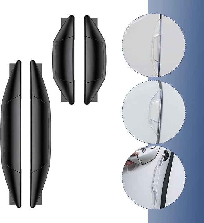 4 PCS Car Door Edge Guards, Car Doors Anti-Collision Strips, Anti-Scratch Auto Door Edge Trim Strip with Airbag-Style Protection, Universal for Most Cars (Black)