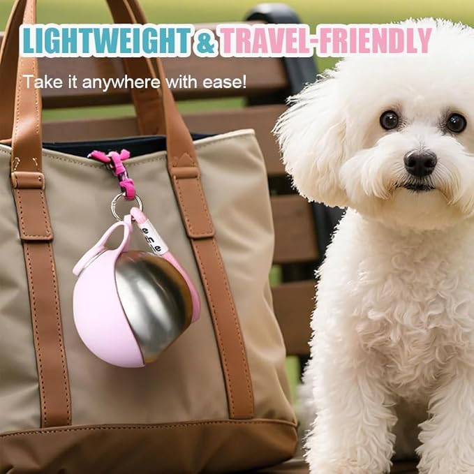 2026 New Model Pet Water Bottle-2-in-1 Portable Dog Water Bottle for Small Dogs Leak-Proof Stainless Steel Design, Ideal for Hiking, Compact Pet Drinking Bowl (Blue)