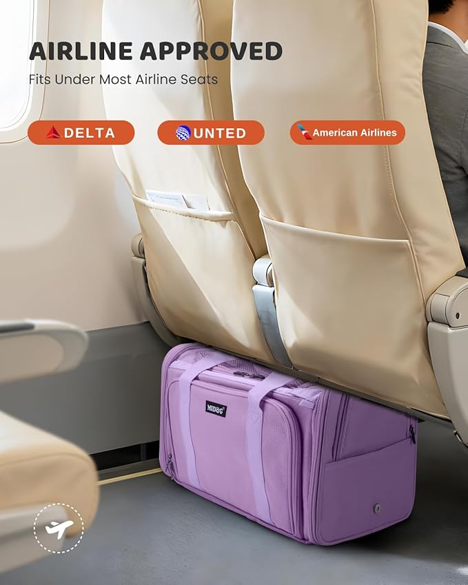 MIDOG Cat Carrier Soft for Small to Medium-Sized Cats,Up to 15 Lbs, TSA Airline Approved Soft Sided Pet Carrier,Collapsible Travel Cat Carry Bag(Grey)