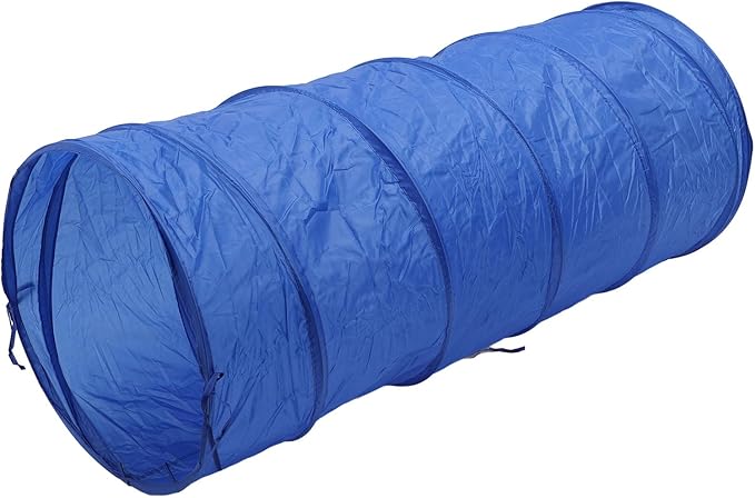 SUNGOOYUE Dog Agility Training Tunnel, Oxford Fabric Foldable Dog Tunnel Toy, 60 X 150cm Collapsible Round Tube with Carry Bag, Tear Design for Outdoor Training and Play